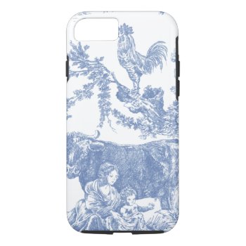 Vintage Blue Toile Pattern - Cow & Roster Iphone 8/7 Case by In_case at Zazzle