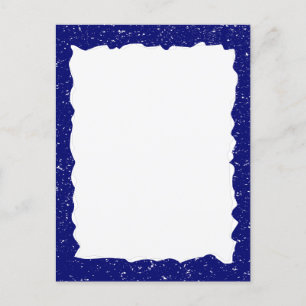 Vintage Blue Torn Paper Custom Border Template Postcard
