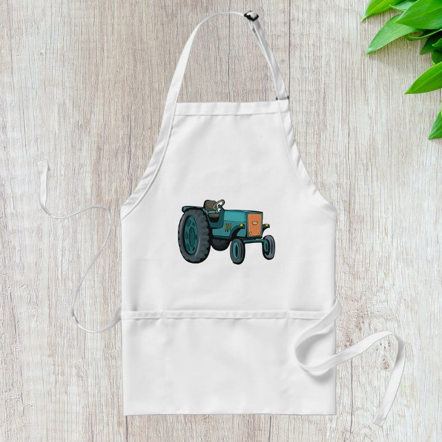 Vintage Blue Tractor Farm Life Adult Apron (Creator Uploaded)