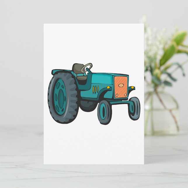 Vintage Blue Tractor Farm Life Invitation (Creator Uploaded)