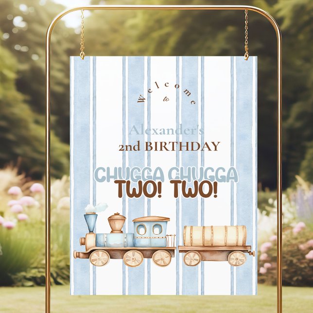 Vintage Blue Train 2nd Birthday Foam Board (Creator Uploaded)