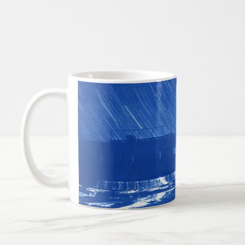 Vintage Blue Train Stars Photography Coffee Mug