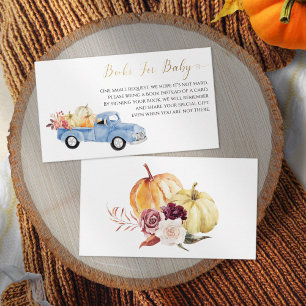 Vintage Blue Truck Books For Baby Fall Baby Shower Enclosure Card