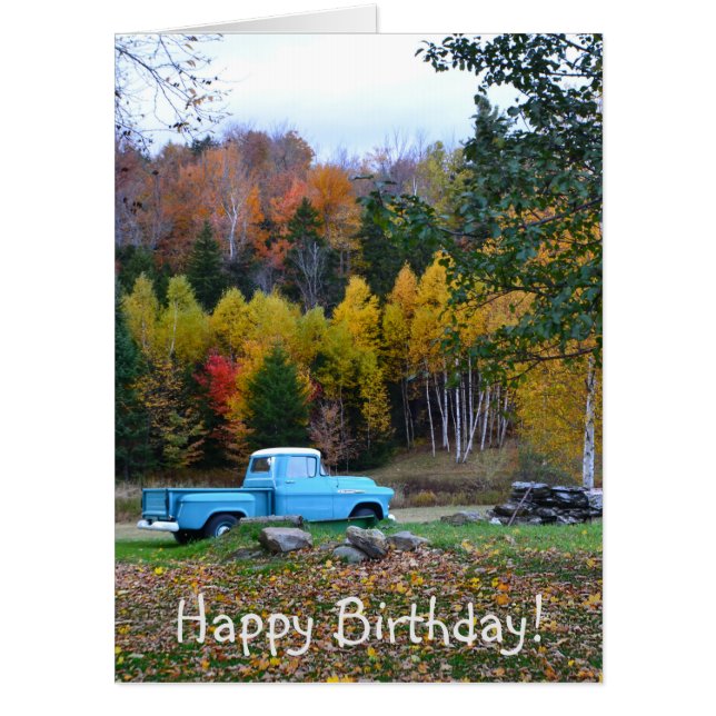 Vintage Blue Truck Card (Front)