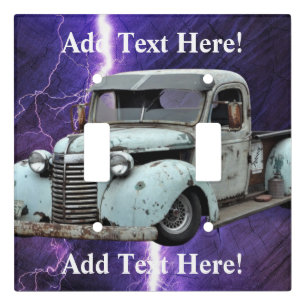 Vintage Blue Truck Light Switch Cover