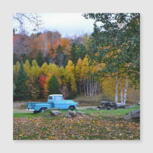 Vintage Blue Truck Magnetic Card