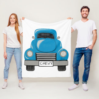 Vintage Blue Truck Personalised Blanket