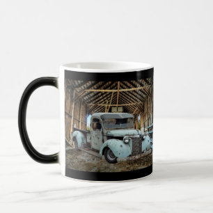 Vintage Blue Truck Rustic Barn Color Morph Mug