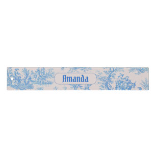 Vintage Blue Turquoise French Toile Monogram Ruler