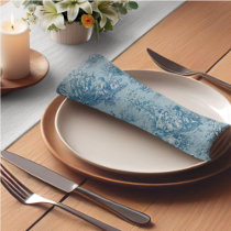 Vintage blue turquoise toile de jouy printed cloth napkin
