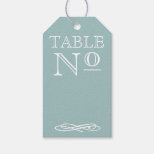 Vintage Blue Typography Style Table Number - Gift Tags