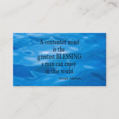 Vintage Blue Water Marine Sea Addison Mind Quote Business Card Template