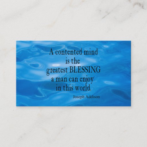Customizable Vintage Blue Water Marine Sea Addison Mind Quote Business Card Template