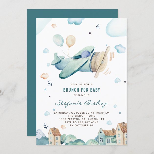 Vintage baby discount boy shower invitations