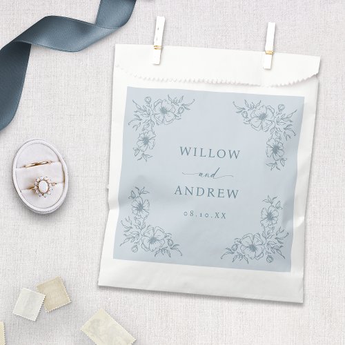 Vintage Blue Wedding Favor Bag