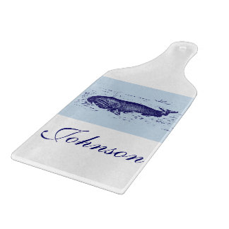 Vintage Blue Whale Paddle Cutting Board