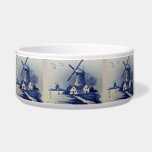 Vintage Blue White Delft Windmill Bowl<br><div class="desc">This beautiful Delftware scene is a delft pottery vintage hand painted blue and white landscape from rural Holland. Very old fashioned -- a lovely vintage windmill and some buildings next to water. The scene was found on a very old antique tile. This vintage delft pottery landscape is the perfect blue...</div>