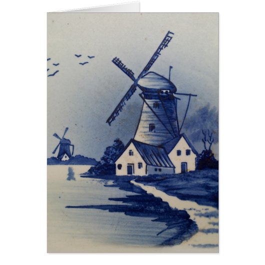 Vintage Blue White Delft Windmill Cards (Front)