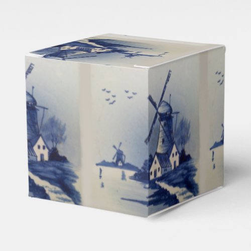 Vintage Blue White Delft Windmill Favor Boxes