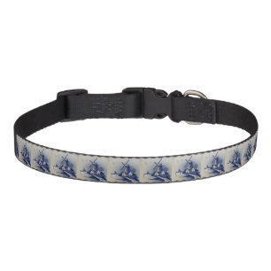 Vintage Blue White Delft Windmill Pet Collar