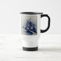 Vintage Blue White Delft Windmill