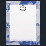 Vintage Blue White Floral Pattern Letterhead Logo<br><div class="desc">A classy vintage blue and white floral business logo design with your business details. Perfect for small and large corporate businesses. Professional and clean design.</div>