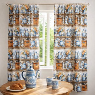 Vintage Blue & White Kitchen Print