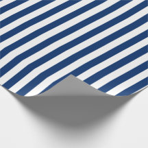 Vintage Blue & White Stripes Wrapping Paper