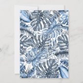 Vintage Blue & White Tropical Palm Leaves Sweet 16 Invitation (Back)