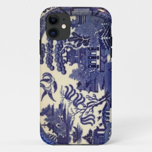 Vintage Blue Willow China Plate Wrap iPhone 11 Case