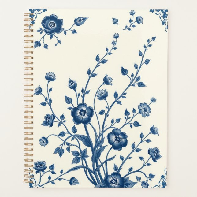 Vintage Blue Willow China Print Planner (Front)