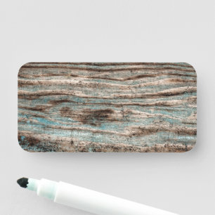 Vintage Blue Wood Name Tag