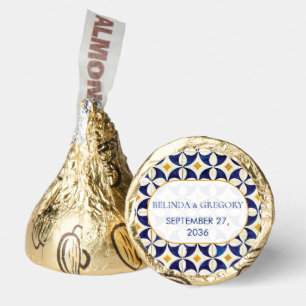 Vintage Blue & Yellow Portuguese Pattern Wedding Hershey®'s Kisses®