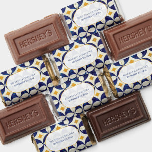 Vintage Blue & Yellow Portuguese Pattern Wedding Hershey's Miniatures