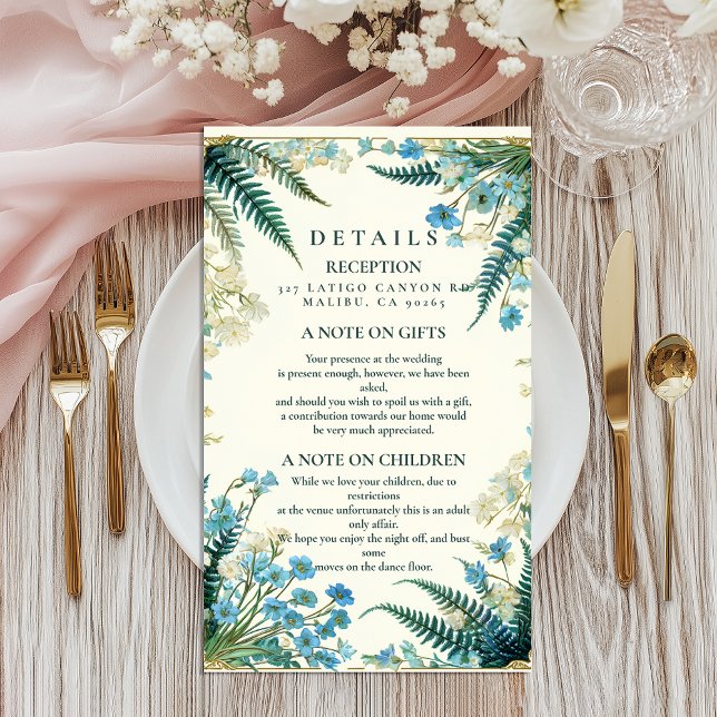 Vintage Bluebell Botanical Wedding Enclosure Card (Creator Uploaded)