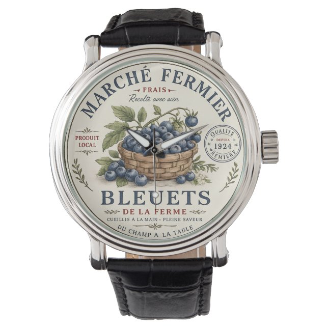 Vintage Blueberries Label Watch (Front)