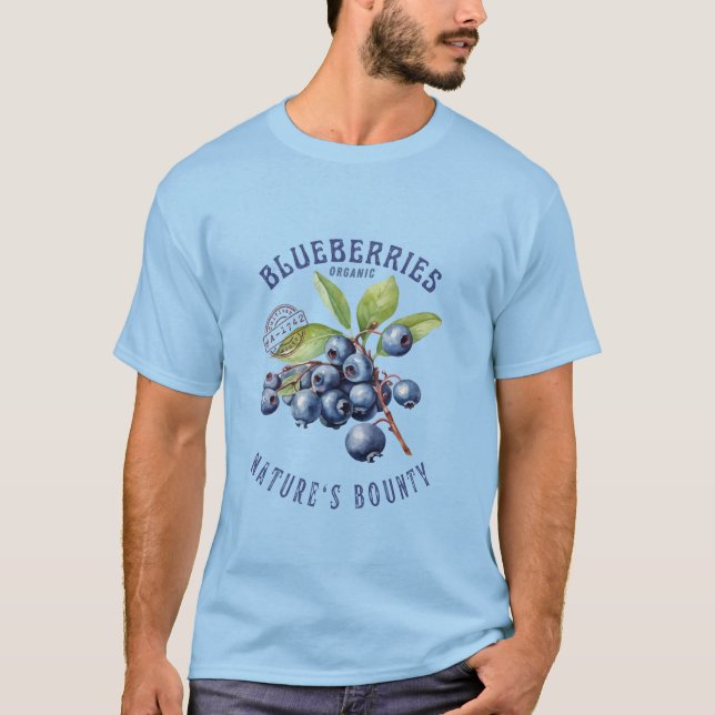 Vintage Blueberry – Botanical Fruit T-Shirt (Front)