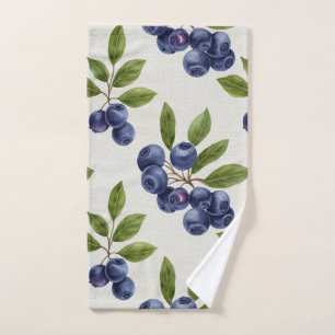 Vintage Blueberry Botanical Seamless Hand Towel