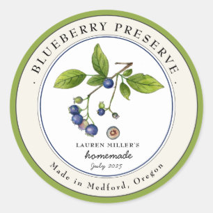 Vintage Blueberry Jam jar Canning label