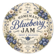 VIntage Blueberry Jam Label