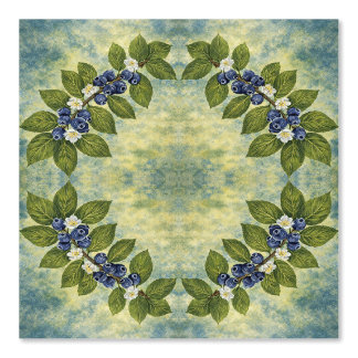 Vintage Blueberry Wreath Wallpaper