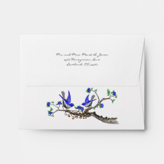 Vintage Bluebird Lapis Blue Wedding RSVP Envelopes