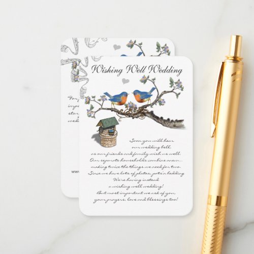 Vintage Bluebird Wishing Well Wedding Enclosure Card