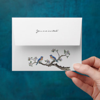 Vintage Bluebirds Flower Envelopes