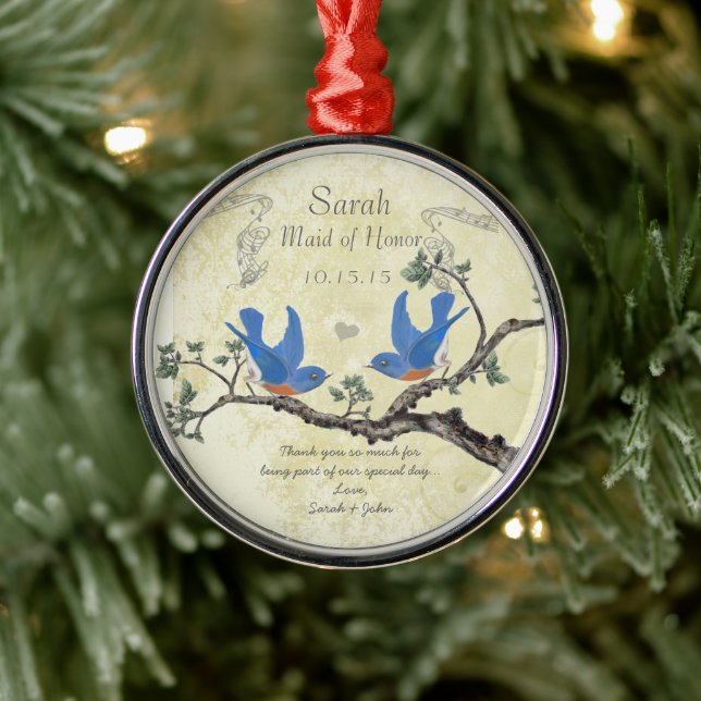 Vintage Bluebirds Maid of Honor Ornaments (Tree)