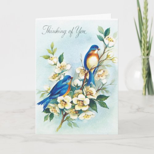 Vintage _ Bluebirds _ Thinking of You Card