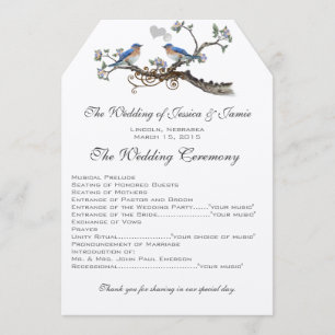 Vintage Bluebirds Wedding Programs