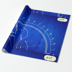 Vintage Blueprint Diagram No. 327 Wrapping Paper