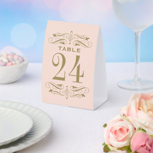 Vintage Blush Antique Flourish Table Number Paper Table Tent