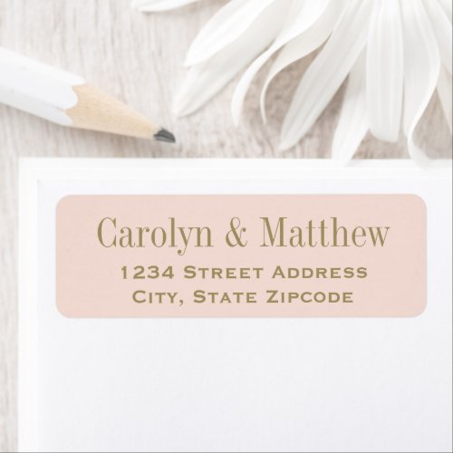 Vintage Blush Antique Gold Wedding Return Address Label